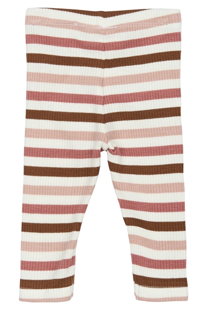 The New Siblings Legging Pama Rib - Withered Rose Striped